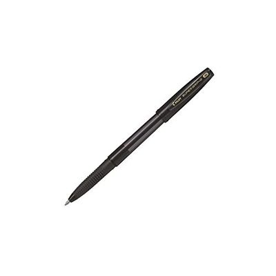 Le stylo à bille est noir et a une pointe dorée