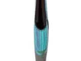 a vase that has a blue and green design on it