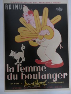 affiche de film française représentant un homme tenant un régime de bananes et un chat