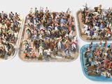 a lot of small figurines that are on the trays