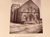 an old photo of a church in the middle of the day