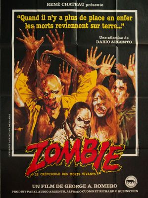 a movie poster for the horror film zombie