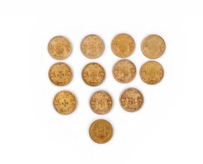 SUISSE 11 pièces de 20 francs or Suisse Helvetia 1947 et 1 p… - Photo 1