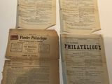 three pages of old newspapers are stacked on top of each other