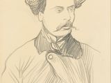 portrait of a man with a mustache and a bow tie