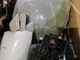 a box full of assorted items in a room