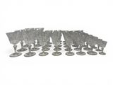 set of twelve crystal goblets with silver rims