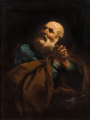 a painting of an old man with a beard holding a book