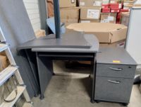 Bureau avec retour stratifié gris démonté