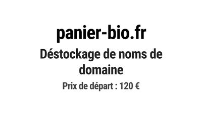 Nom de domaine panier-bio.fr. Catégorie: Alimentation.