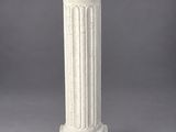 an image of a white marble pedestal on a gray background
