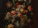 painting of a still life of flowers in a vase on a table