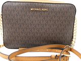 michael kors cross body bag in brown and tan