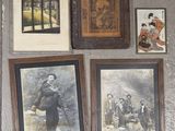 a wall with pictures and pictures of people on it