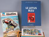 lot of books including a lot of comics and a book about the life of a motorcycle rider