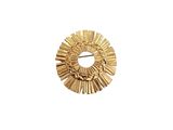 a close up of a gold brooch on a white background