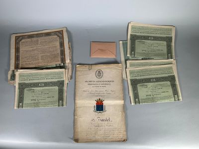 Lot de documents dont archives généalogiques héraldiques et historique - Photo 1