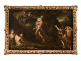 an image of a painting of a group of people in a wooded setting