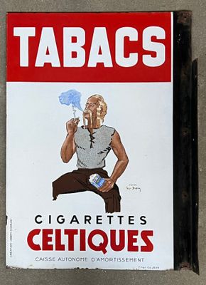 a cigarette sign on the side of a building