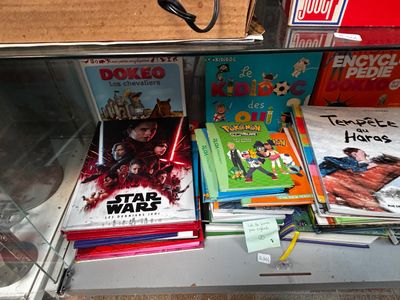 a lot of books on the shelf in the store