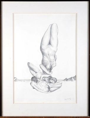 Marc EEMANS (1907-1998). "Femmes superposées", mine de plomb…