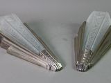 pair of art deco silverplated glass napkin holders