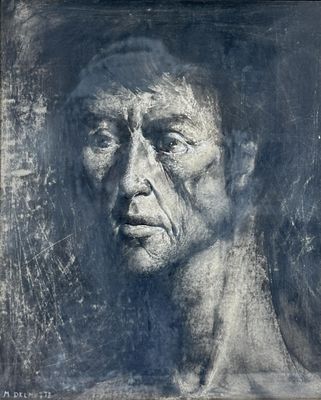 an old black and white photo of a man with wrinkles on his face