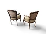 pair of antique french armchairs with upholstered cushions