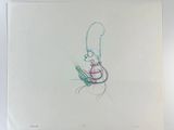 a drawing of a person with a hat on