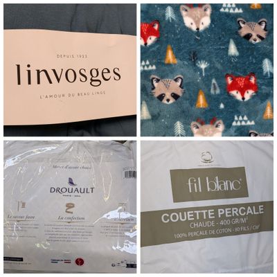 several pictures of a bed with a pillow and a pillow cover