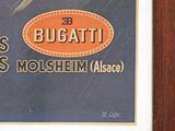 a picture of a picture of a bugatti advertisement on the wall