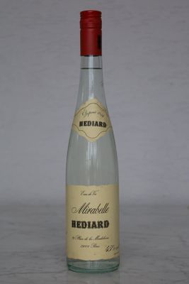 a bottle of alcohol that is sitting on a table