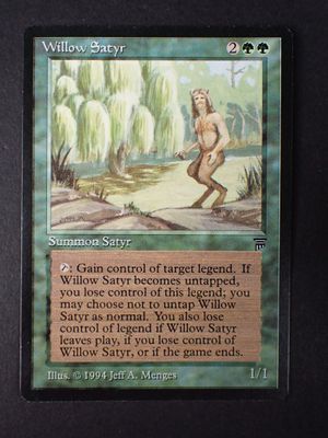 a picture of a card with a picture of a man in the woods