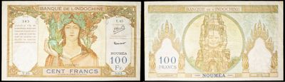 three different bank notes with a woman on them