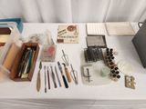a table that has a bunch of tools on it