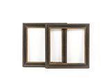 a pair of wooden frames with a white background