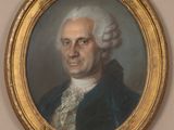 portrait d'un homme aux cheveux blancs dans un cadre doré