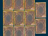 a picture of a set of six playing cards on a blue background