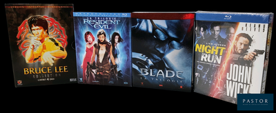 quatre films en Blu-ray présentés sur un fond noir