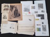 a lot of old books on a black table