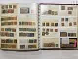 an open book with a lot of stamps on it