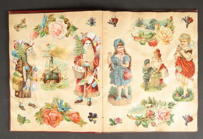 an open book with pictures of children on it