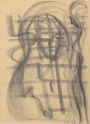 dessin au crayon représentant le visage d'une femme avec une fenêtre en arrière-plan