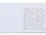 an old handwritten letter on a piece of paper with writing on it