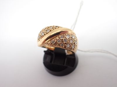 Bague en or et diamants, poids 6,5 gr TDD 54 - Photo 1
