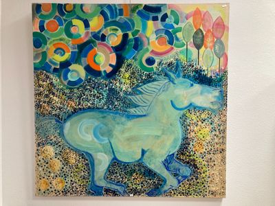 BULYSS Marc (XXe). Blue horse. Huile sur toile. - Photo 1