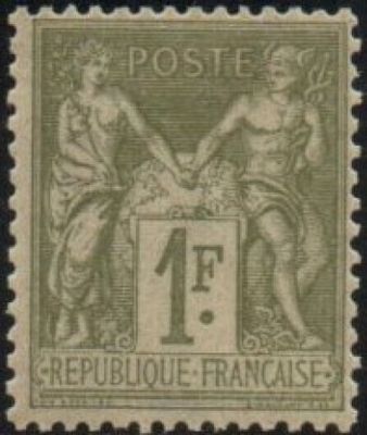 a stamp with a picture of two women on it