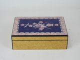 an image of a wooden box with a floral design on it