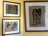 a picture of a picture of a horse on the wall