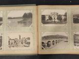 an old photo of a book with pictures of different places in it